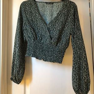 3 for $20 Shein peplum green floral top sz Med